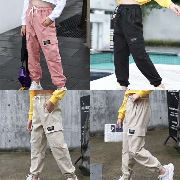 Amazon.com: FIN86 Girls Cargo Pants Kids Toddler Baby Girls Solid Spring  Summer Street Style Hip Hop Long Pants Clothes Girls Swear Pants: Clothing,  Shoes & Jewelry